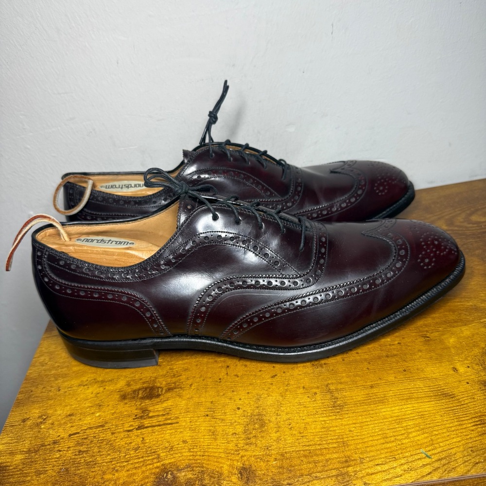 Johnston & Murphy Heritage Wingtip Dress Shoes Mens Size 11 Burgundy 15-1135